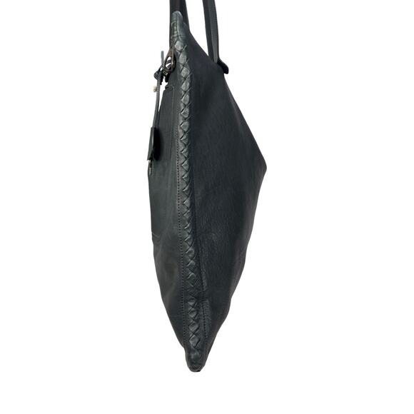 Bottega Veneta Black Leather Woven Intrecciato Tote Bag Made in Italy Unisex - Picture 14 of 16